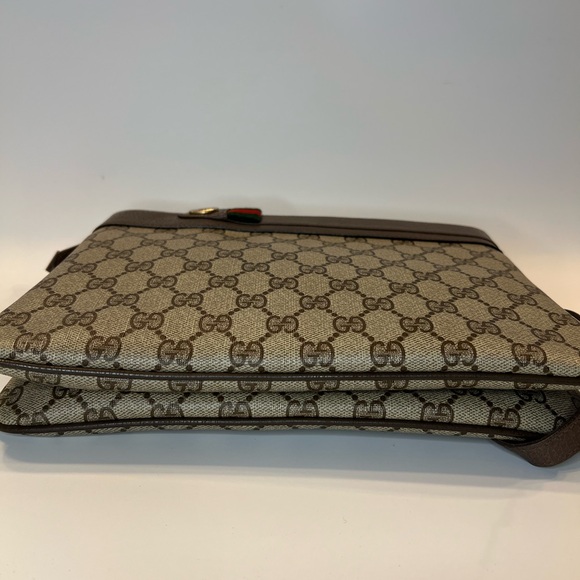 AUTHENTIC GUCCI VINTAGE CROSSBODY SHERRY LINE BROWN PVC - Picture 5 of 10